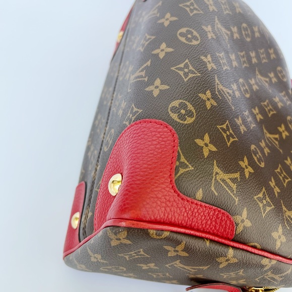 Authentic✅Louis Vuitton Retiro Monogram Red Satchel Duffle Crossbody Canvas - Picture 11 of 14